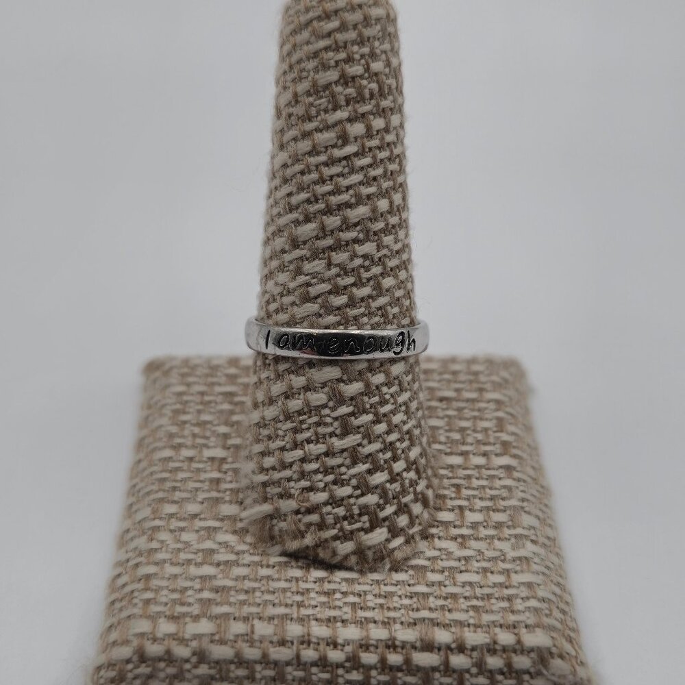 Size 9 Sterling Silver I Am Enough Ring A2617